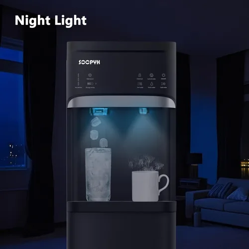 Miniatura 5 de Dispensador de enfriador de agua 4 en 1 de agua caliente/frío/habitación con máquina de hielo, carga inferior, capacidad diaria de 22 libras