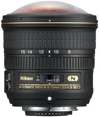 Nikon AF-S FISHEYE FX Full Frame NIKKOR 0.315-0.591 in f/3.5-4.5E ED F/4.5-29 Lente de zoom fijo 20066 (renovado)