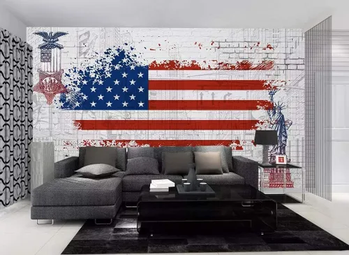 Miniatura 3 de City Wallpaper USA Flag Wall Mural New York City Wall Decor Statue of Liberty Wall Art Modern Country Home Decor Cafe Design