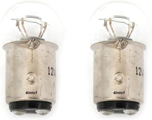 4into1 Paquete de 2 mini bombillas de señal de giro 1157, base transparente de doble filamento BAY15D, 12 voltios, 23/8 W, para motocicleta, ATV,
