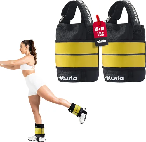 Miniatura 10 de Ankle & Wrist Weights – 8/16/20/30 lbs Pair (4–15lbs - Each) Dual Adjustable Secure Strap System Patented Design Ideal for Home Workouts