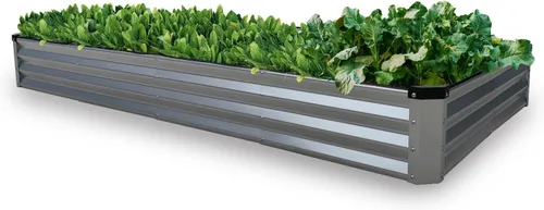 Miniatura 33 de GARDMAX 2x2x1FT Galvanized Round Raised Garden Bed Kit, Metal Planter Boxes Outdoor with Easy Assembly, Large Garden Bed for Vegetables, Fruits