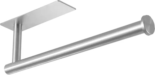 Miniatura 12 de theaoo - Toallero de papel para debajo del gabinete para cocina, toallero adhesivo para baño, montado en la pared, negro mate, acero inoxidable