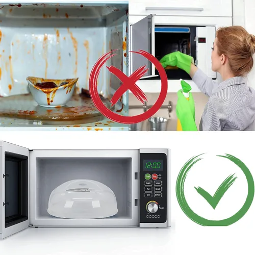 Miniatura 6 de Tapa grande para microondas contra salpicaduras para alimentos, cubierta de microondas con rejillas de ventilación de vapor, 3.8 cm, libre de BPA