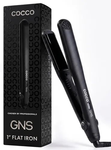 Cocco® Plancha plana GNS V3 de 1" – Plancha de pelo profesional avanzada y peinado con tecnología Nano GNS Triplex