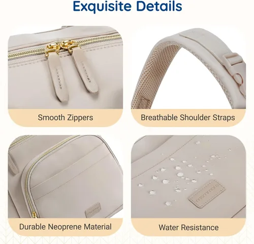 Miniatura 5 de mommore Mochila de neopreno para pañales de bebé, pequeña y ligera, resistente al agua, para niños y niñas, recién nacidos, con cambiador, correas