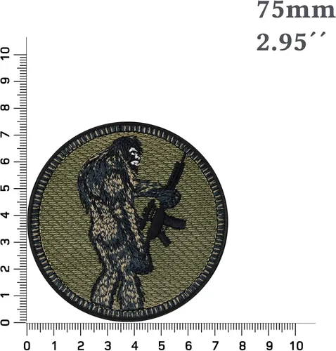 Miniatura 2 de Parches tácticos de moral: Pie grande con pistola, plancha, coser divertidos parches militares para chaleco, uniforme, cuero, 2.95 x 2.95