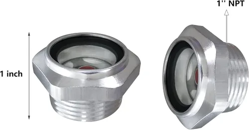 Miniatura 6 de Vista de compresor de aire, 1 pulgada, NPT macho aleación de aluminio hexagonal, aceite para ventana, medidor de nivel de líquido para compresor