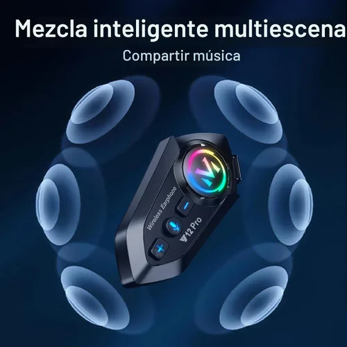 Miniatura 5 de Auriculares Bluetooth para casco de motocicleta, intercomunicador de 2 vías, 550 yardas, sonido HIFI, cancelación de ruido, compartir música, 1000