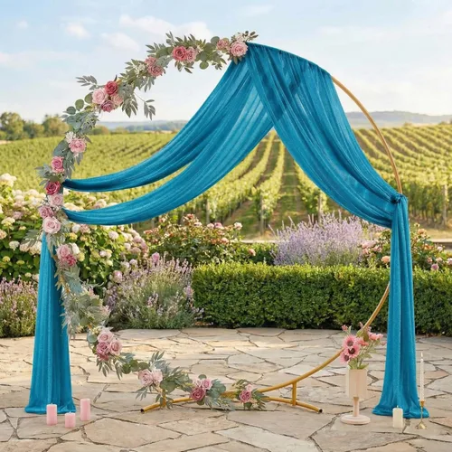 Miniatura 3 de MDS Paquete de 2 paneles de cortina para arco de boda (30 pulgadas de ancho x 20 pies de largo) tela de gasa transparente para boda, ceremonia