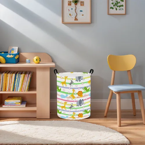 Miniatura 2 de Cesta para ropa sucia, de tela de lona, organizador de juguetes, plegable, para oficina, habitación, ropa, juguetes, regalo. Contenedor
