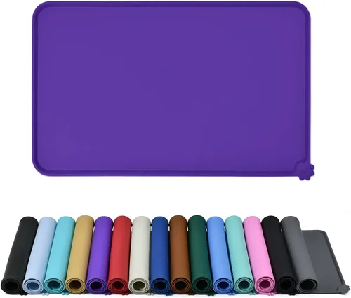 Miniatura 26 de Reopet Tapete de silicona para cuenco de perro y gato, antiadherente, para alimentos, impermeable, varios colores, tamaños y propósitos Gris