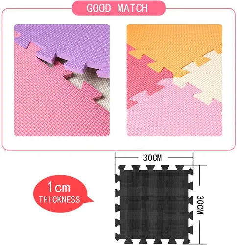 Miniatura 4 de MQIAOHAM® Alfombras de Juego tipo Rompecabezas de 18 Piezas, Alfombra de Juego Suave para Bebés, Baldosas de Espuma Entrelazadas para Niños, Café