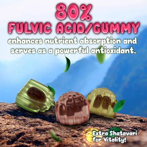 Miniatura 7 de OH MY CHEWY Gomitas puras de Shilajit del Himalaya, resina de grado dorado de alta potencia, refuerzo de energía y apoyo inmunológico para hombres