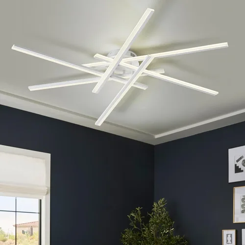 Miniatura 17 de Lámpara de Techo Semiempotrada, Candelabro LED Regulable de 32.8" Luminaria de Techo Moderna Regulable con Control Remoto de 6 Luces para Sala