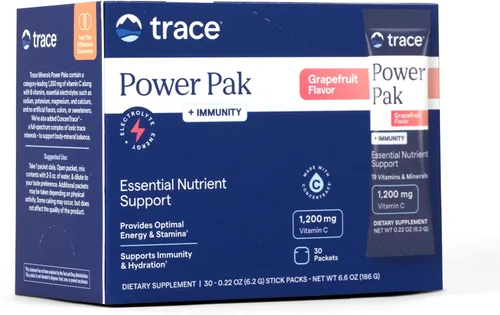 Trace Minerals Power Pak Plus Immunity - Suplemento de apoyo de hidratación que ayuda a la resistencia - Suplemento de absorción mineral ayuda a la