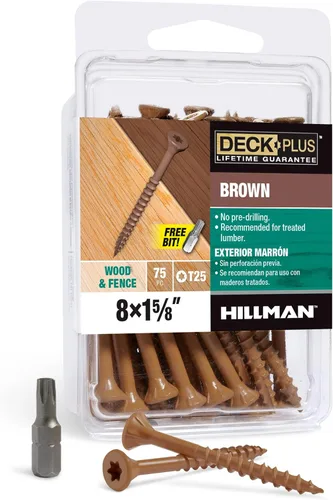 Miniatura 11 de Deck Plus Tornillos para valla y madera exterior con revestimiento epoxi de 3 pulgadas #10 x 3 Torx/Star Drive Incluido, rosca gruesa, tornillo