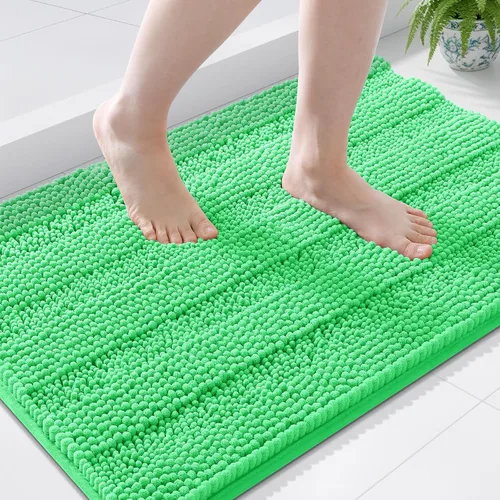 Miniatura 115 de Grandaily Alfombras de baño de felpilla a rayas de 24 x 16 pulgadas, extra gruesas y suaves, absorbentes, parte trasera de goma, alfombra de ducha