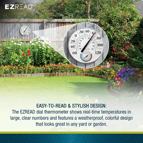 Miniatura 3 de Headwind Consumer Products EZREAD - Termómetro de esfera colgante, termómetros meteorológicos para uso en interiores y exteriores, diámetro grande
