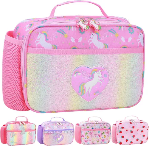 Miniatura 48 de RHCPFOVR Lonchera para niños – Lonchera aislada para niños y niñas, bolsa de almuerzo lavable y lonchera reutilizable para niños pequeños a prueba