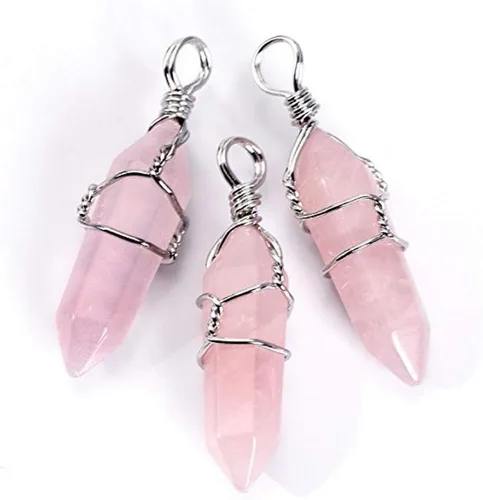 Miniatura 4 de 1 collar con colgante de piedras preciosas naturales curativas de cuarzo de cristal reiki chakras, piedras preciosas de 18 pulgadas, joyería
