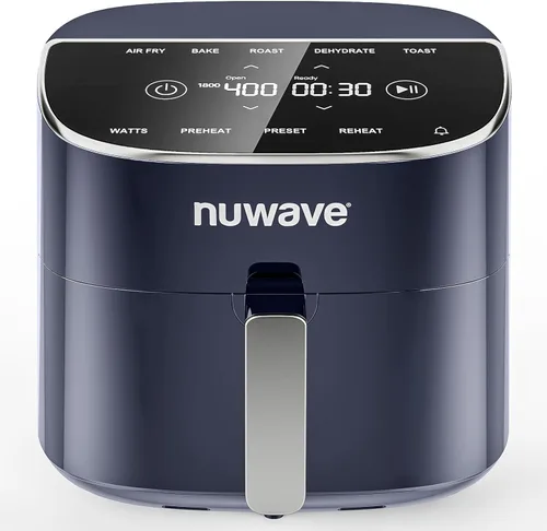 Miniatura 12 de Nuwave Brio Plus - Freidora de aire de 8 cuartos de galón, sin PFAS, nueva y mejorada, pantalla táctil digital, pantalla blanca fría, 50 °F ~ 400 °F