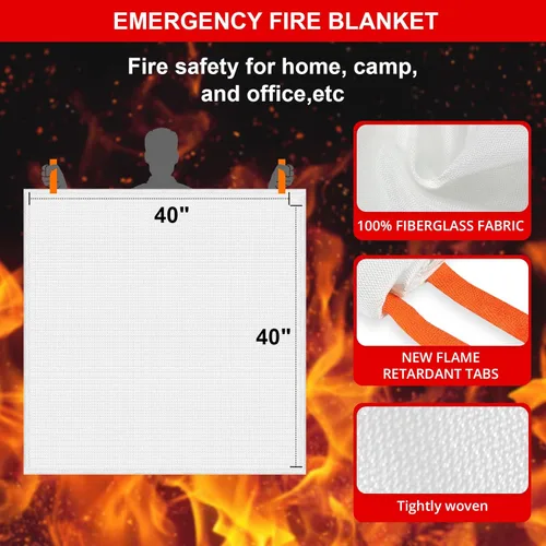 Miniatura 4 de SecuCaptain Manta de emergencia contra incendios para el hogar y la cocina, 40 x 40 pulgadas, manta de fibra de vidrio con supresión de llama