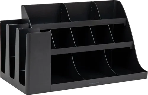 Miniatura 7 de Mind Reader "Pioneer breakroom Organizador 11 Compartimiento condimento Soporte, color negro, 14 compartimentos - extra grande, Negro
