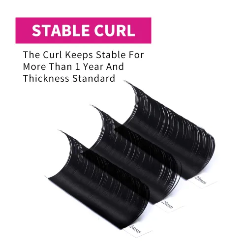 Miniatura 2 de Extensiones de Pestañas Rizo D 0.59-0.79 pulgadas Bandeja Mixta Seda Extensiones de Pestañas Clásicas Suministros Extensiones de Pestañas