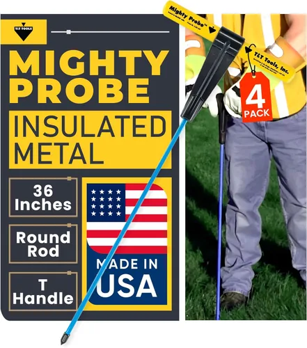 Miniatura 9 de T&T Tools - Sonda poderosa sonda de metal aislada de 78 pulgadas, varilla redonda de metal de 3/8 pulgadas, diseño resistente para fácil penetración