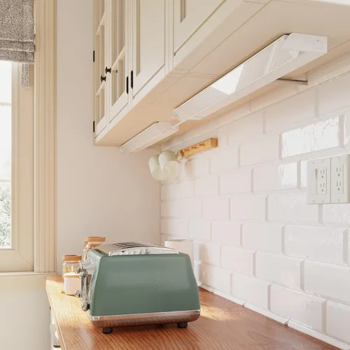 Miniatura 8 de GetInLight luz LED para parte inferior de gabinete, giratoria, de 3 niveles de color, para atenuador, con cables y enchufe, blanco cálido de 2,700