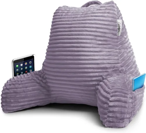Miniatura 55 de Nestl Almohada de lectura para niños y adolescentes con espuma viscoelástica triturada, almohadas de respaldo de felpa de corte lujoso para leer