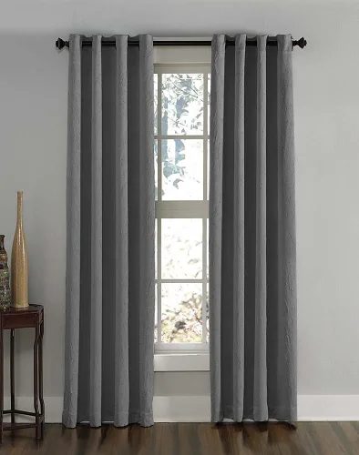 Miniatura 7 de Curtainworks Lenox Panel de Cortina con Ojales, Gris, 50 x 132 pulgadas