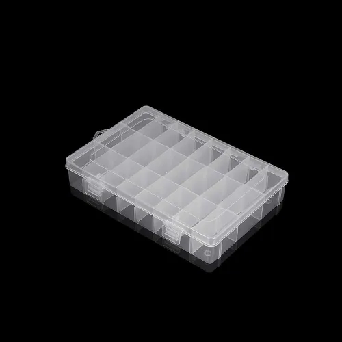 Miniatura 8 de Cajas de almacenamiento ajustables de plástico para joyas, 24 rejillas, caja de almacenamiento, cuentas de exhibición de joyas, aretes organizador