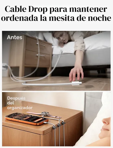 Miniatura 2 de LISEN Soporte magnético para cables de carga, paquete de 8 organizadores de cables de carga [clic en 1S], soporte de cables fácil de abrir