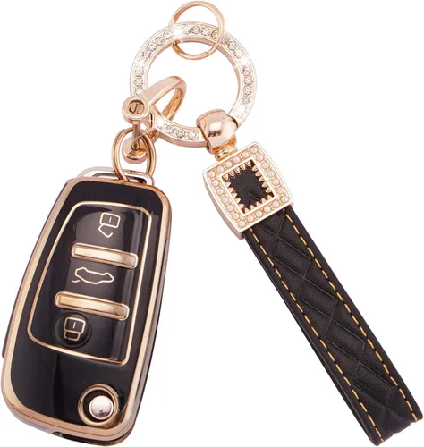 Miniatura 65 de Ekala para Honda Funda para Llavero con Llavero de Cuero, 5 Botones Carcasas de Teclas de TPU Suave Compatibles con Honda Civic Accord Pilot CR-V