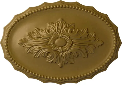 Miniatura 67 de Ekena Millwork CM16OX Medallón de techo Oxford, 16 7/8" W x 11 3/4" H x 1 1/2" P, imprimado en fábrica Imprimación de fábrica.