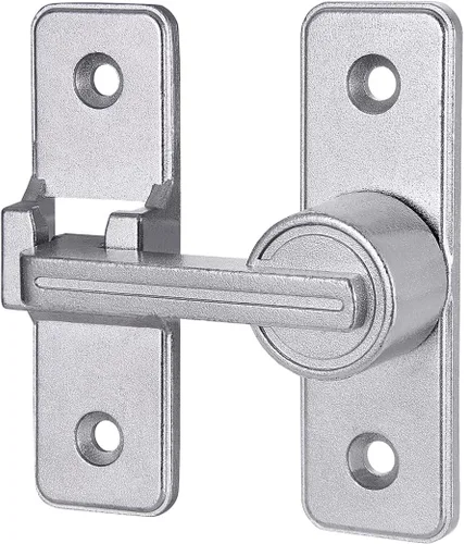 Miniatura 6 de Cerraduras plateadas para puerta de granero de 180 grados, cerraduras de puerta corrediza pesada, aleación de zinc premium para mayor privacidad
