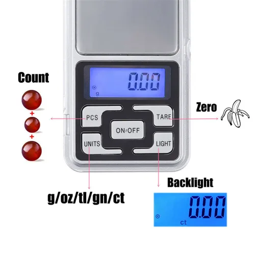 Miniatura 4 de TXY Mini escala digital de alta precisión joyería peso bolsillo escala 7.05 oz-0.00 oz pantalla LCD escala electrónica cocina