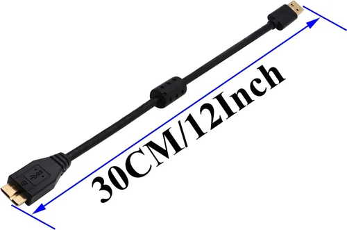 Miniatura 2 de Cable extensor USB 3.0 Micro B, chapado en oro, USB 3.0 A a Micro B, cable de extensión compatible con Samsung Galaxy S5, Note 3, Note Pro 12.2