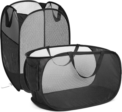 Miniatura 13 de Cestas plegables duraderas para lavandería, cesta desplegable resistente a desgarros para lavandería, cesta de ropa plegable con asas de transporte