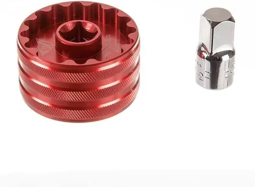 Miniatura 3 de Ruedas Mfg Soporte Inferior Doble Cara Zócalo Rojo, 16X48.5Mm/16X44mm herramientas de reparación de bicicletas