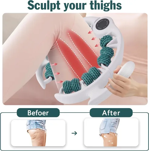 Miniatura 2 de Herramienta de masaje para celulitis, masajeador de drenaje linfático para muslos, piernas y glúteos, rodillo anticelulítico con asas desmontables
