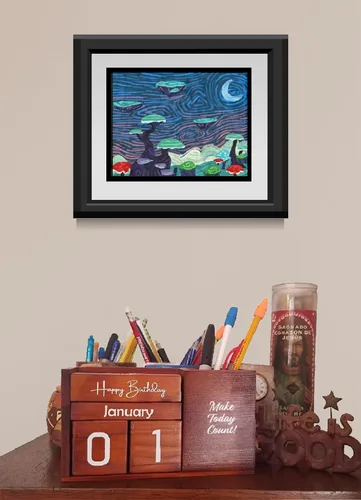 Miniatura 3 de STRIVE ZEN Calendario de escritorio de madera perpetua, elegancia atemporal para planificación diaria, semanal y mensual, madera de pino maciza