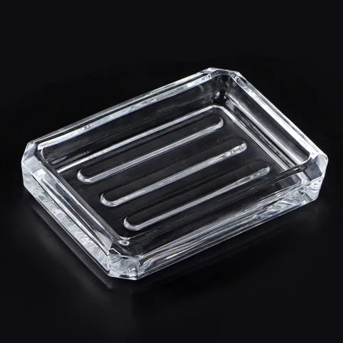 Miniatura 2 de MDLUU Paquete de 2 jaboneras de vidrio, bandeja decorativa para guardar jabón para ducha, bañera, fregadero de baño, fregadero de cocina (cuadrado)