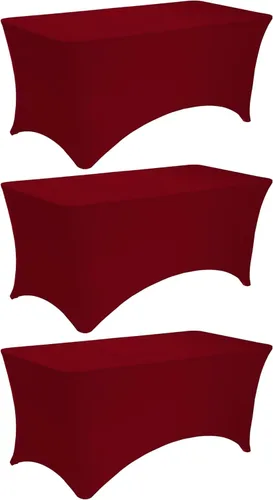 Miniatura 8 de Paquete de 2 manteles rectangulares de elastano de 6 pies, lavables, resistentes a las arrugas, para mesas plegables, bodas, fiestas, cumpleaños