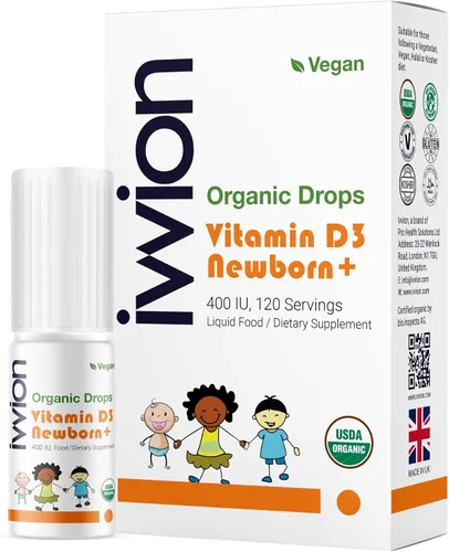 Miniatura 8 de Vegano orgánico 400IU, vitamina D3, 60 gotas – Gota para bebés y niños pequeños USDA orgánico, sin OMG, a base de plantas, sin aditivos ni