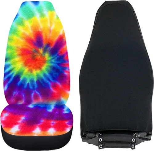 Miniatura 4 de UNICEU Juego de 2 fundas de cojín para asiento de automóvil, diseño de calavera gótica negra, lavable, accesorios interiores antideslizantes