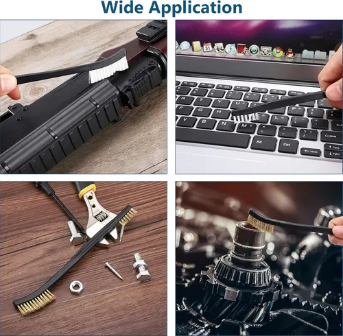 Miniatura 7 de Accmor Kit universal de herramientas de limpieza de pistola, incluye 3 cepillos de cerdas de nailon de latón de doble punta y 4 púas de limpieza