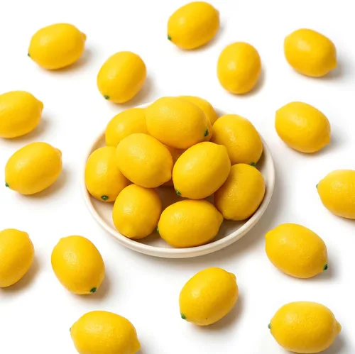 Miniatura 9 de BigOtters Limones artificiales grandes, 3.7 x 2.5 pulgadas, limones artificiales vívidos para cuencos de frutas falsos, decoración de cocina